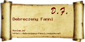 Debreczeny Fanni névjegykártya