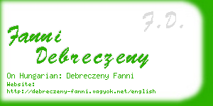 fanni debreczeny business card